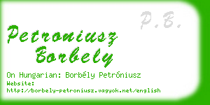 petroniusz borbely business card